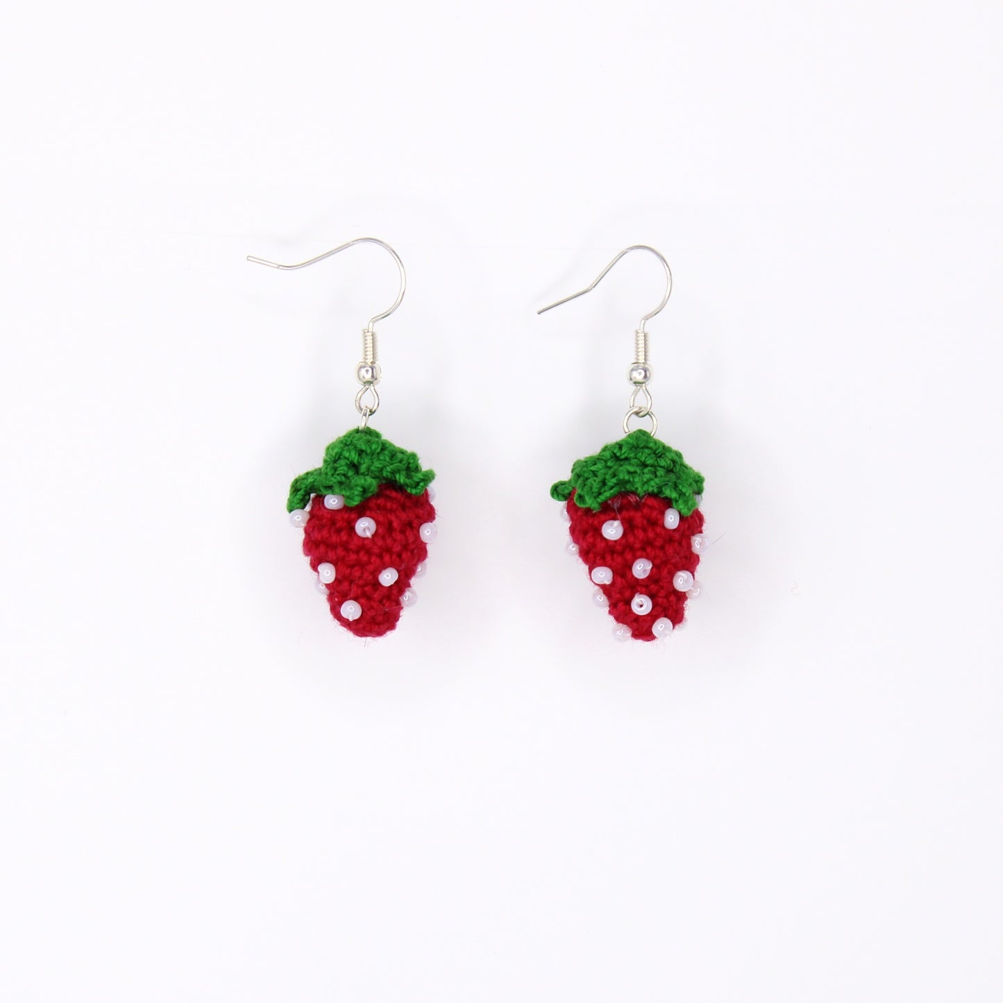 Crochet Strawberry Earrings