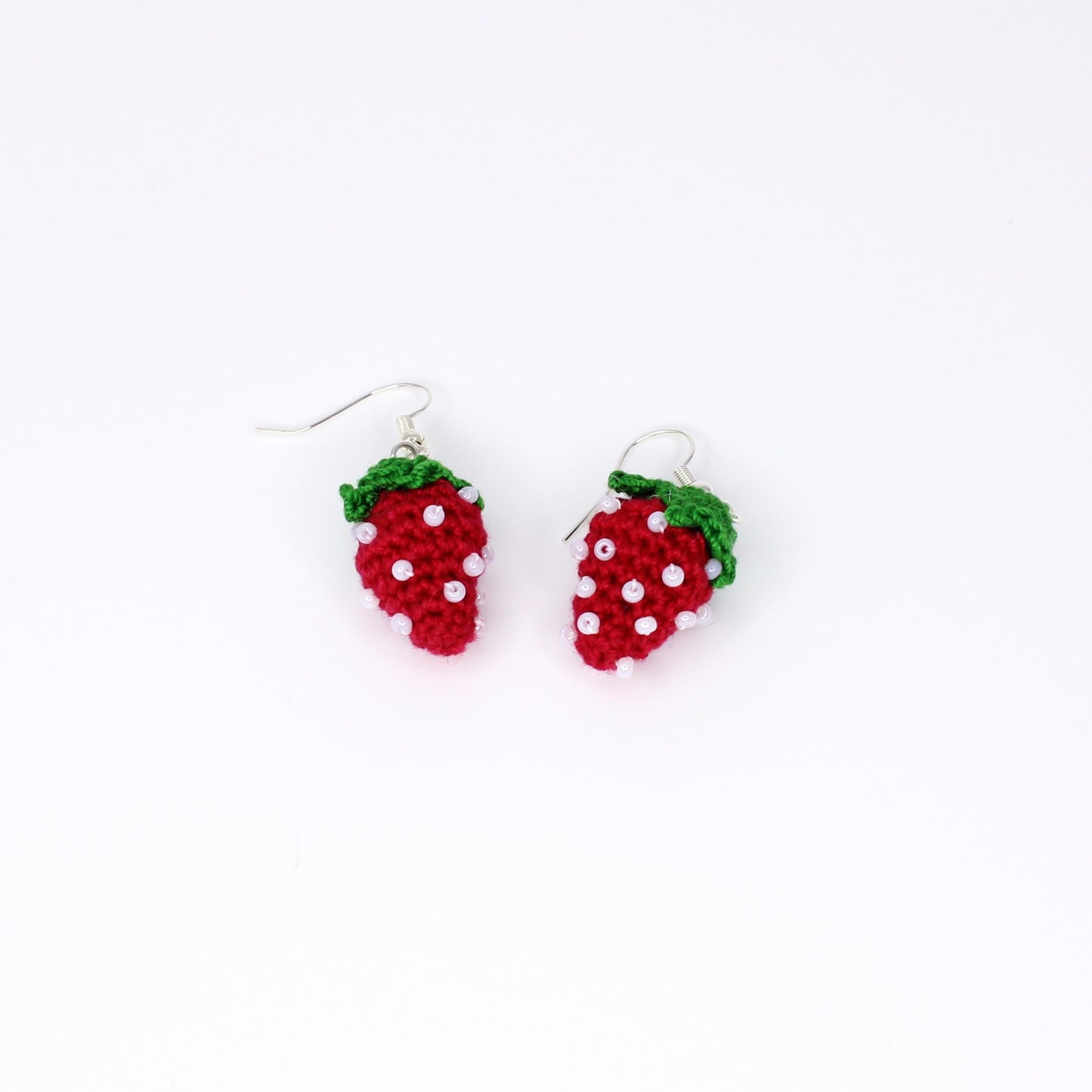 Crochet Strawberry Earrings