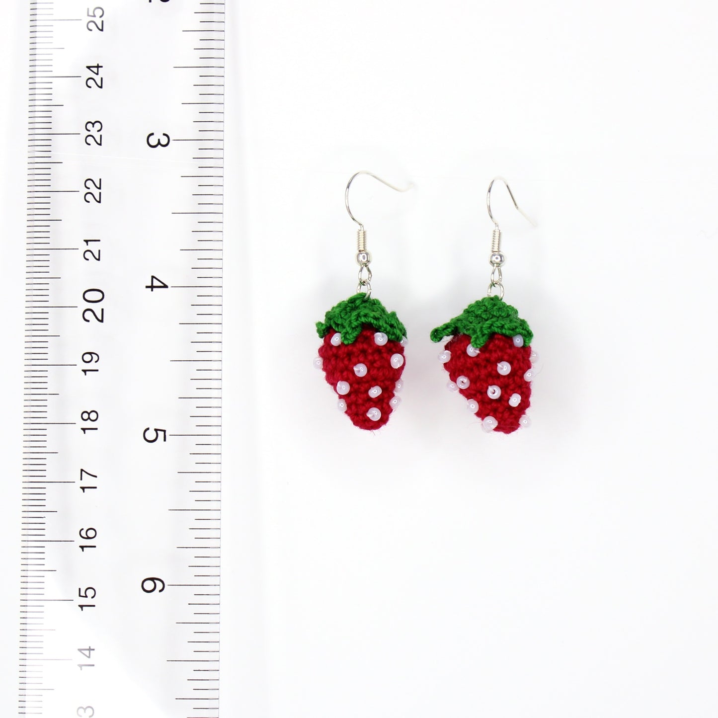 Crochet Strawberry Earrings