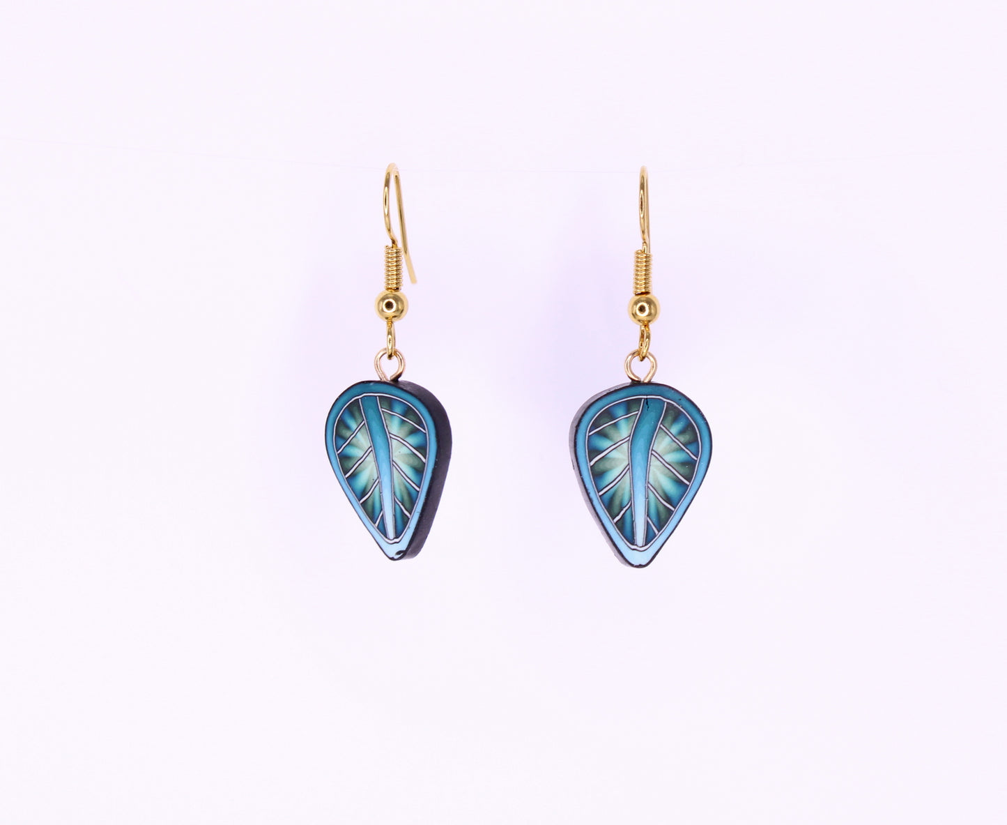 Blue Leaf Earrings