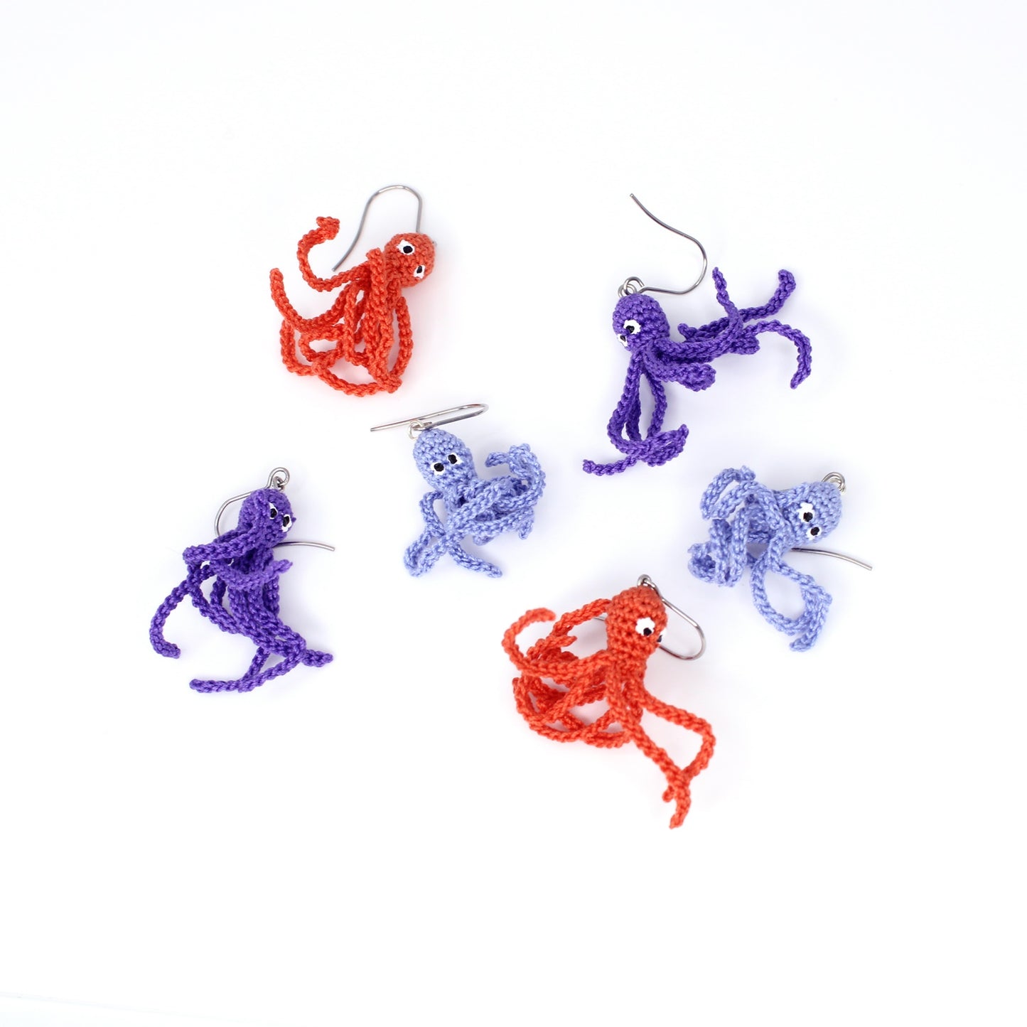 Crochet Octopus Earrings